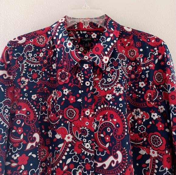 TALBOTS Floral Paisley Shirt, size 1X - Picture 2 of 13